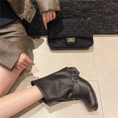 Stivali Mimmi con punta quadrata in Pelle