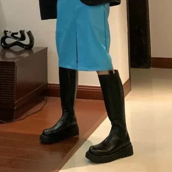 Stivali Alti in Pelle con pelo interno